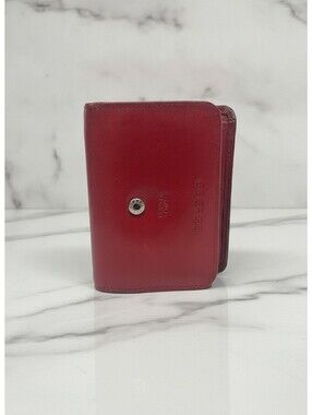 George Red Genuine Leather Trifold Wallet with Zippered Coin Pocket Excellent